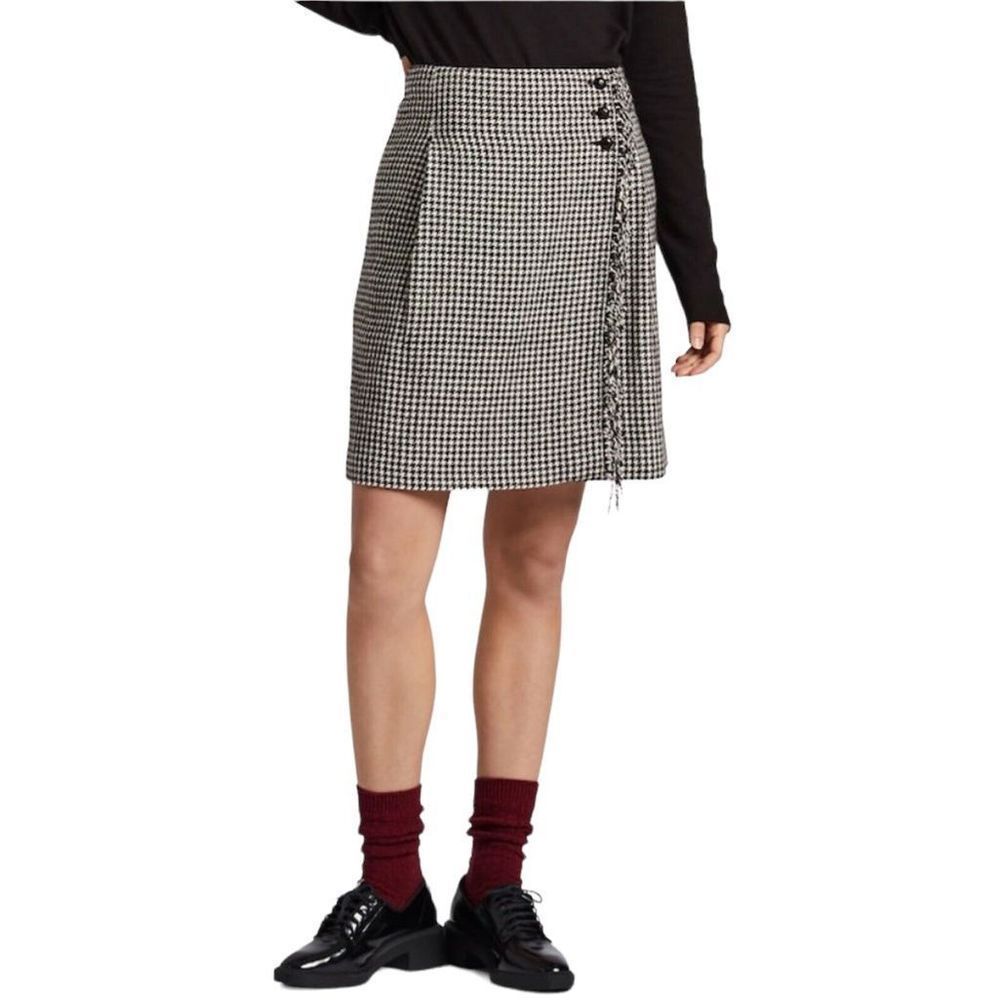 Uniqlo Black and White Houndstooth Pencil Skirt
